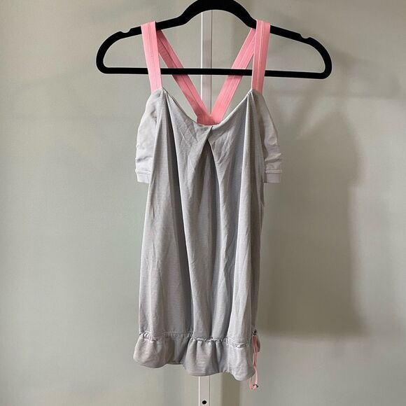 Lululemon Baby Pink & Gray Rest Less Racerback - Picture 1 of 4
